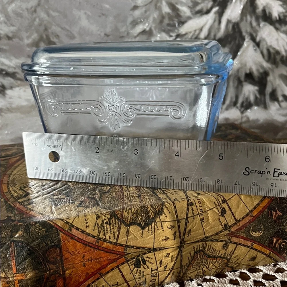 Vintage Fire-King Sapphire Blue Philbe Pattern Glass Refrigerator Dish 1941-1956